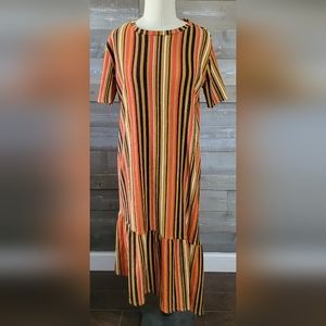 SS18 Zara Trafaluc Striped Asymmetric Dress